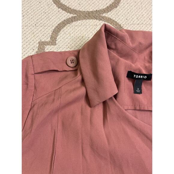 Torrid Mauve Twill drape Front jacket Blazer, size 2X - Picture 8 of 13